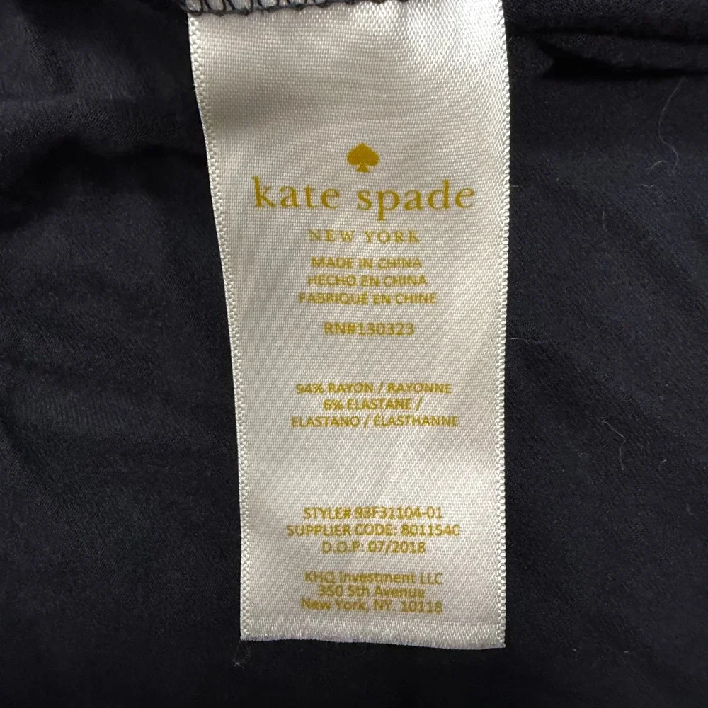 Kate Spade New York Girls Black Jewel Necklace Graphic Ruffle Dress Size 12 - Picture 6 of 7